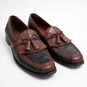 Johnston & Murphy Tassel Kiltie Loafers Mens 16M Two Tone Leather Classic